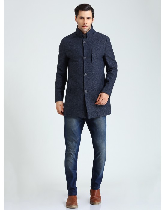 ACROWOOL COAT MEN  NAVY MIXTURE
